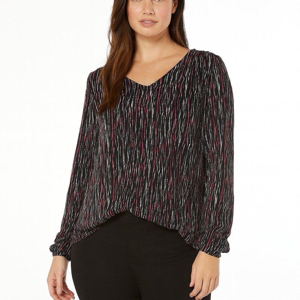 Hope & Harlow Printed Blouse Top size XL